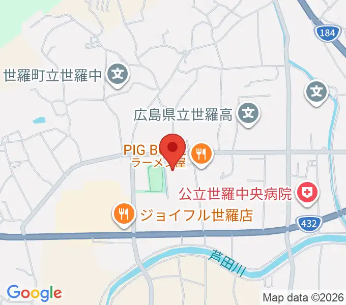 せら文化センター パストラルホールの地図