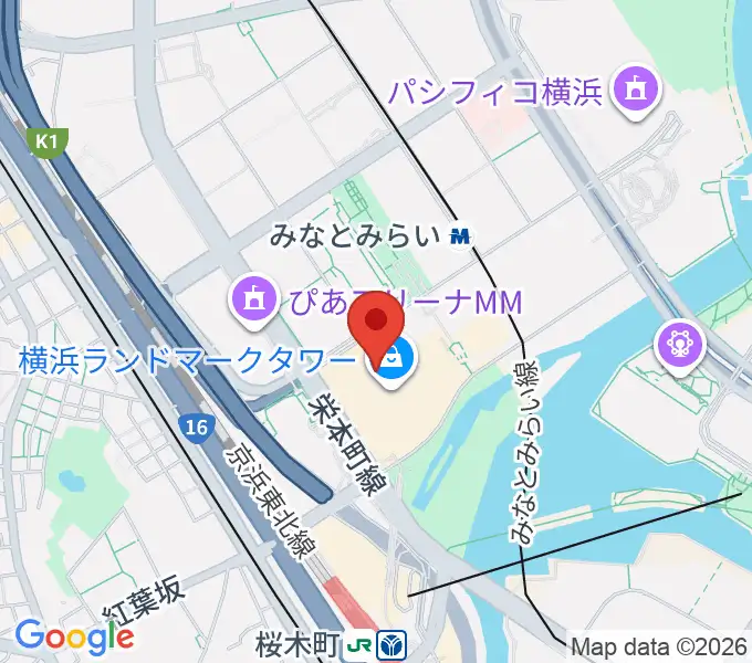 NHK文化センター横浜ランドマーク教室の地図