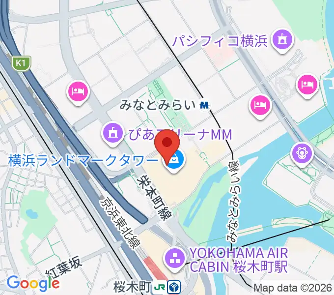 NHK文化センター横浜ランドマーク教室の地図