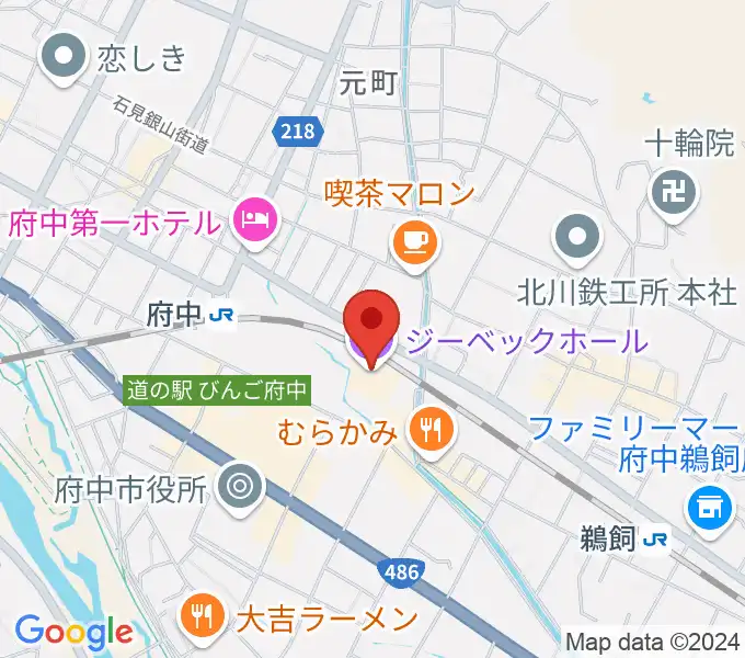 ジーベックホール 府中市文化センターの地図