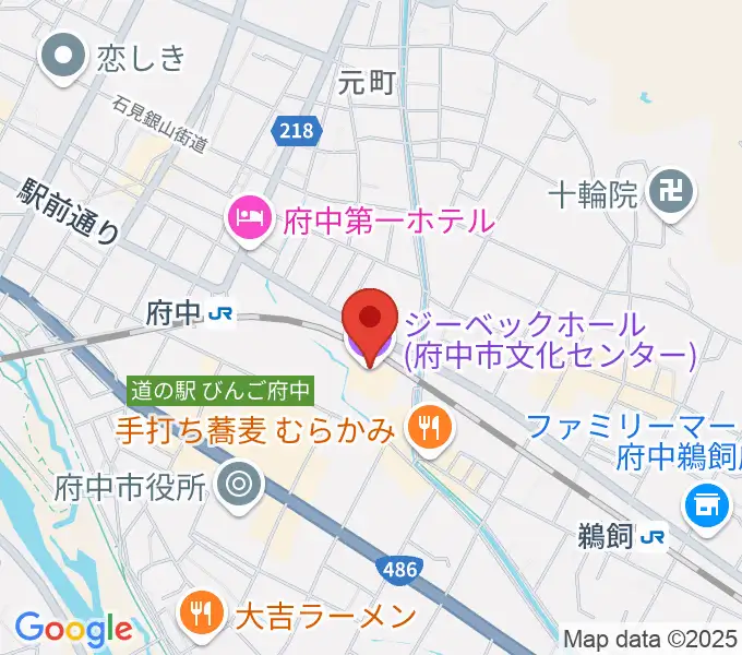 ジーベックホールの地図