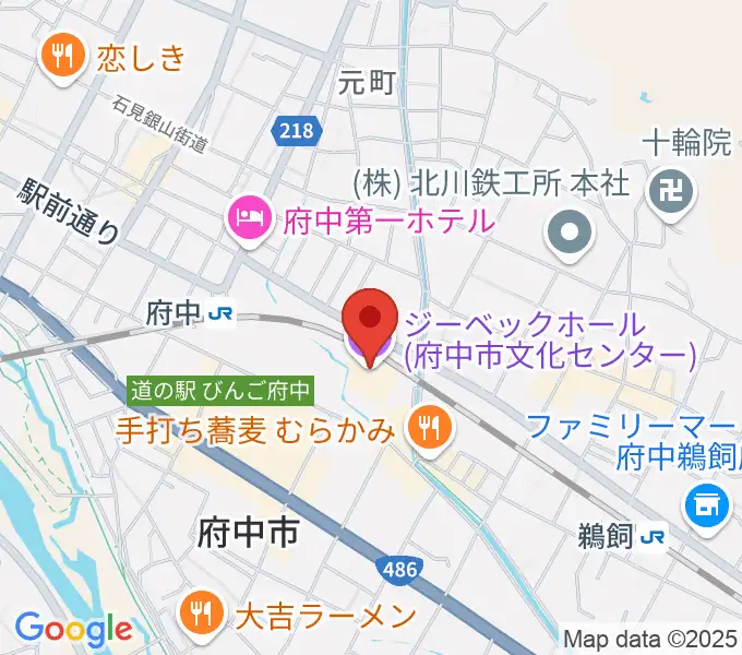 ジーベックホールの地図