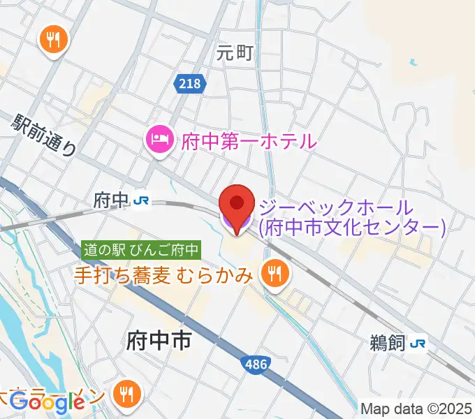 ジーベックホールの地図