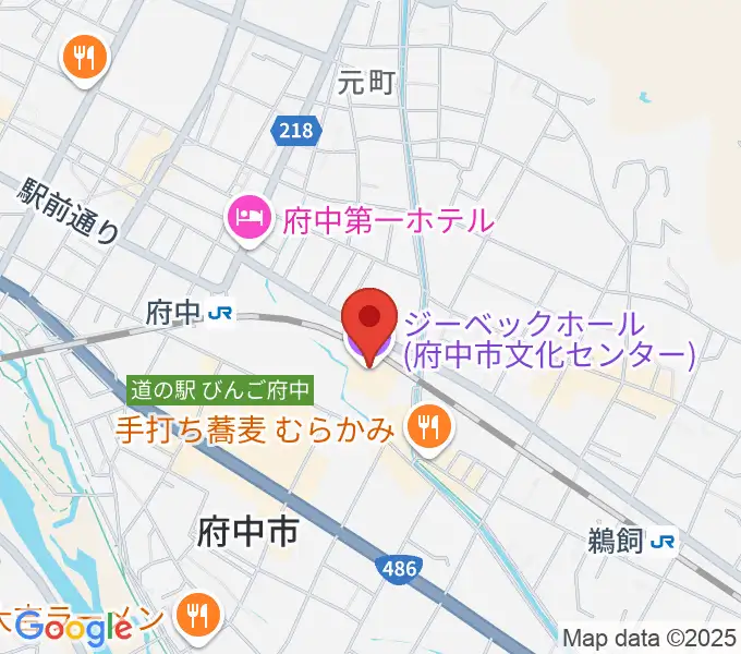 ジーベックホールの地図