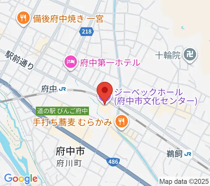 ジーベックホールの地図