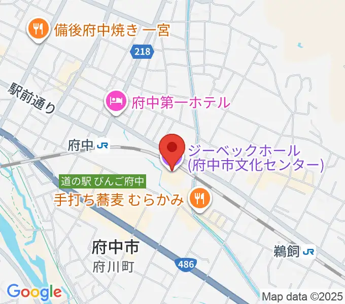 ジーベックホールの地図