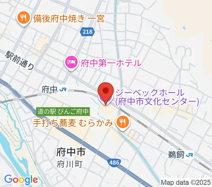 ジーベックホールの地図