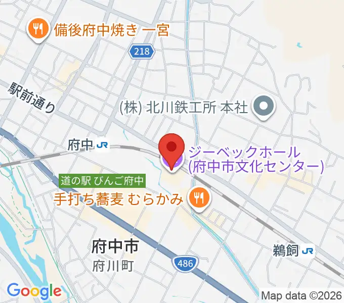 ジーベックホールの地図