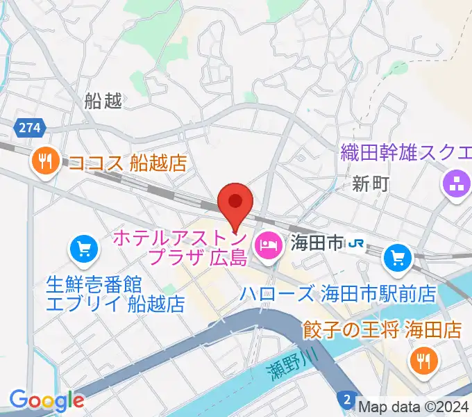 安芸区民文化センターの地図