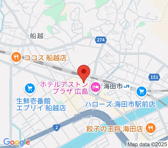 安芸区民文化センターの地図