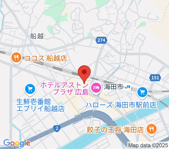 安芸区民文化センターの地図