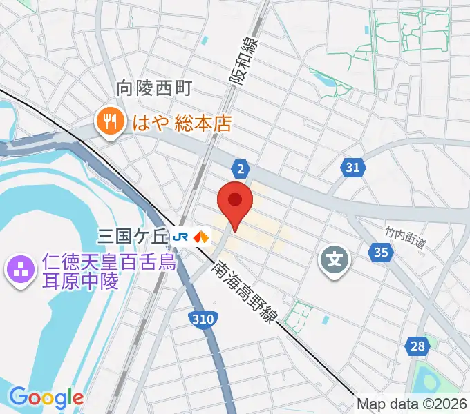 三国ヶ丘FUZZの地図