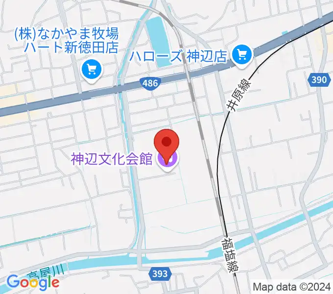 福山市神辺文化会館の地図