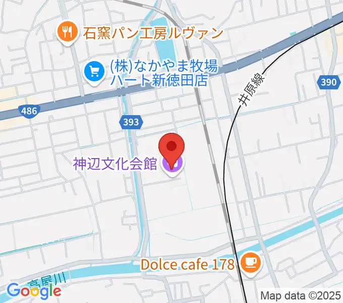 福山市神辺文化会館の地図