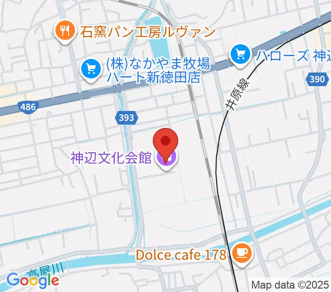 福山市神辺文化会館の地図