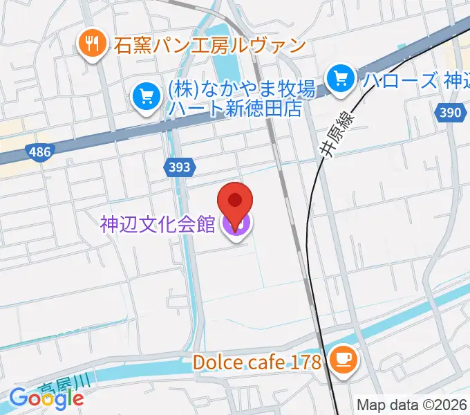 福山市神辺文化会館の地図