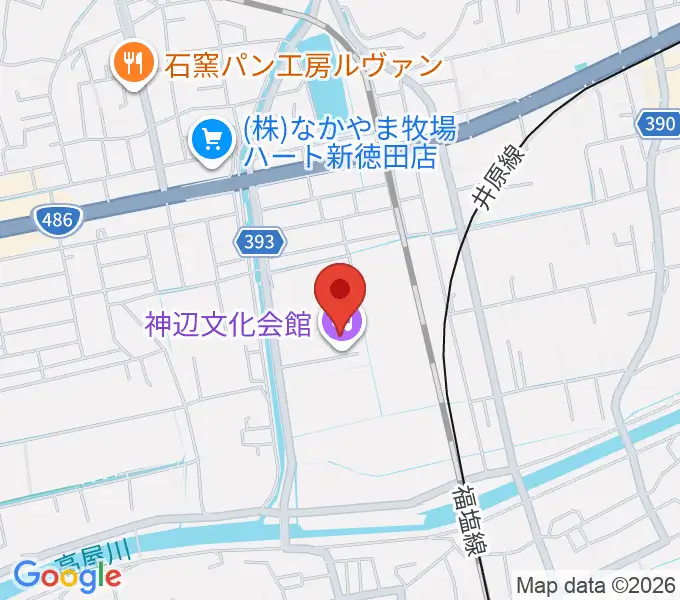 福山市神辺文化会館の地図