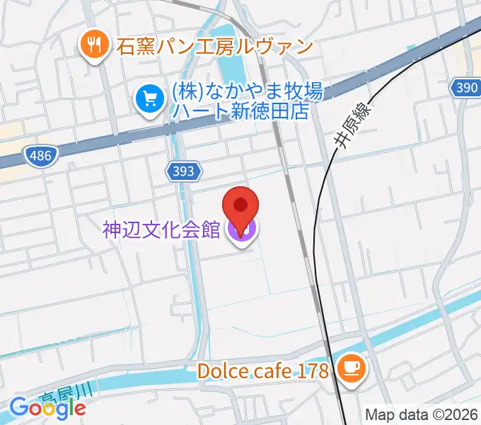 福山市神辺文化会館の地図