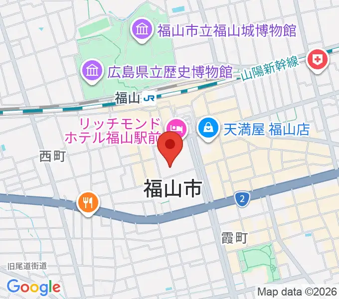 広島県民文化センターふくやまの地図