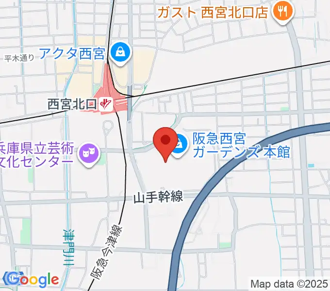 NHK文化センター西宮ガーデンズ教室の地図