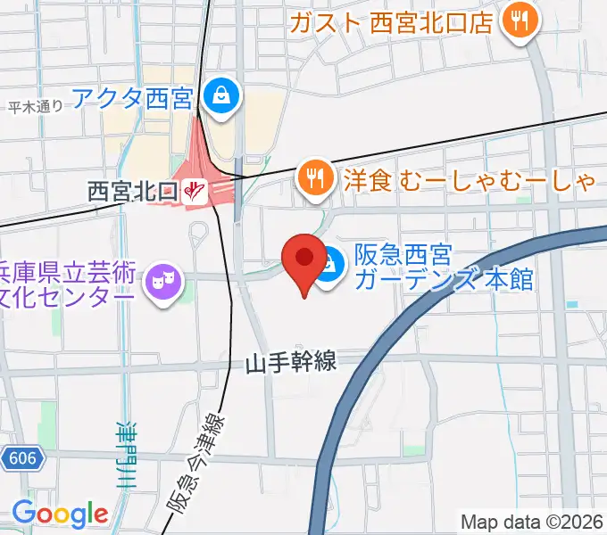 NHK文化センター西宮ガーデンズ教室の地図