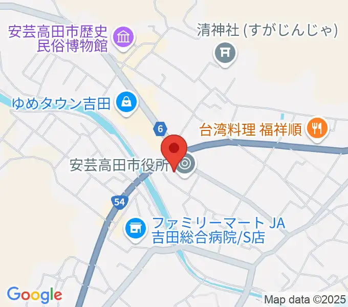 安芸高田市民文化センター クリスタルアージョの地図