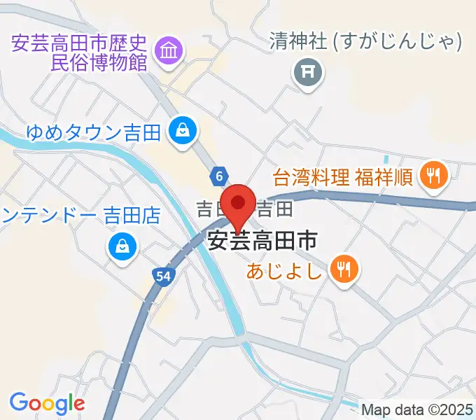 安芸高田市民文化センター クリスタルアージョの地図