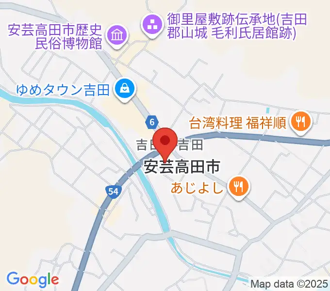 安芸高田市民文化センター クリスタルアージョの地図