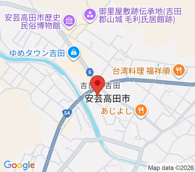 安芸高田市民文化センター クリスタルアージョの地図