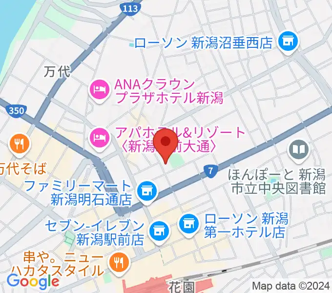 新潟市万代市民会館の地図