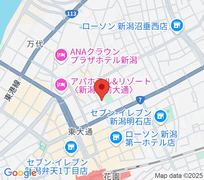 新潟市万代市民会館の地図