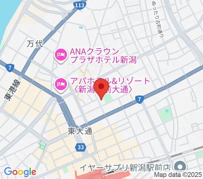 新潟市万代市民会館の地図