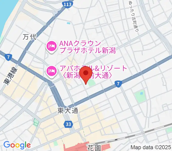 新潟市万代市民会館の地図