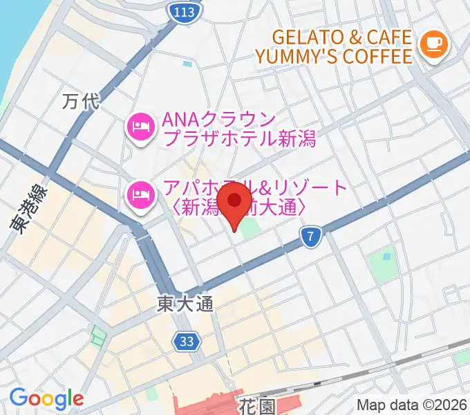 新潟市万代市民会館の地図