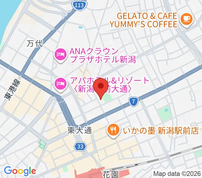 新潟市万代市民会館の地図