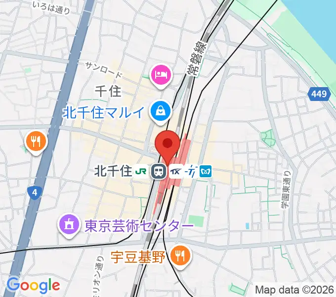 よみうりカルチャー北千住の地図