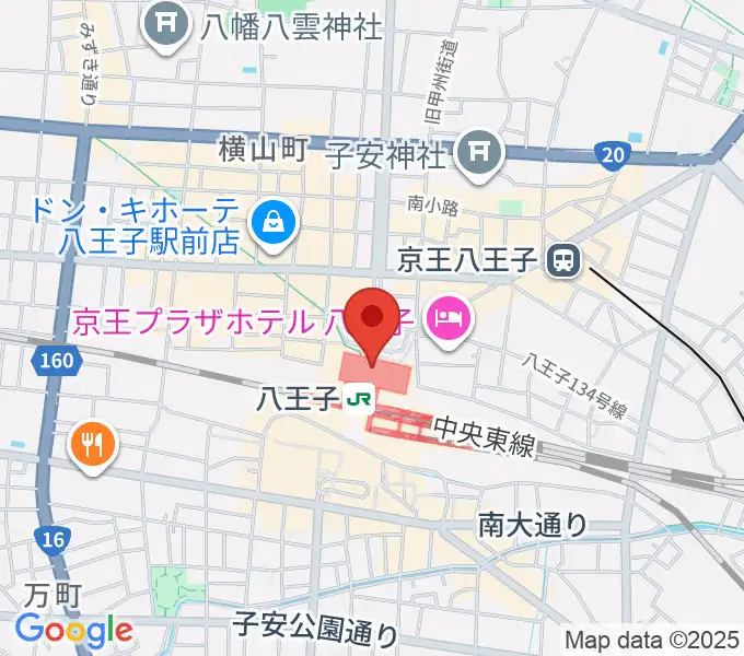 よみうりカルチャー八王子の地図