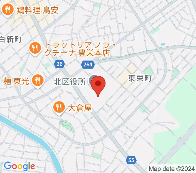 新潟市北区文化会館の地図