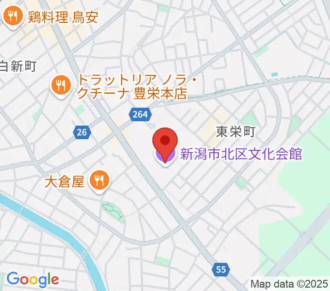 新潟市北区文化会館の地図