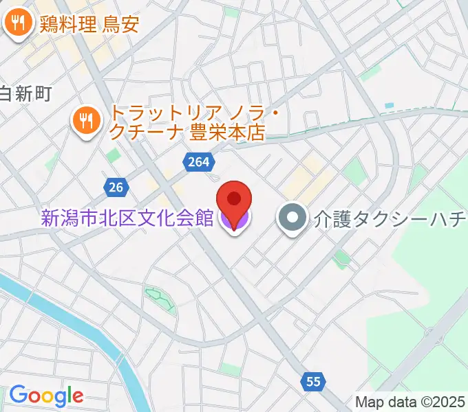 新潟市北区文化会館の地図