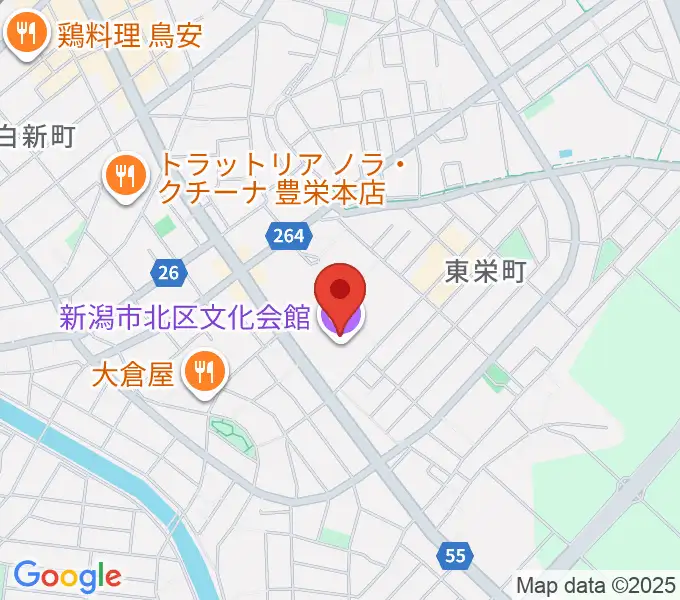 新潟市北区文化会館の地図
