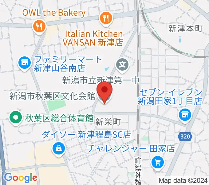 新潟市秋葉区文化会館の地図