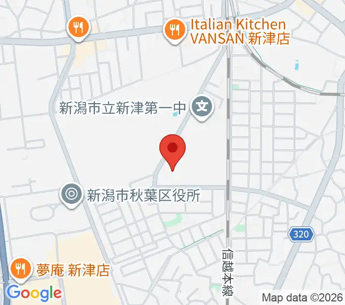 新潟市秋葉区文化会館の地図