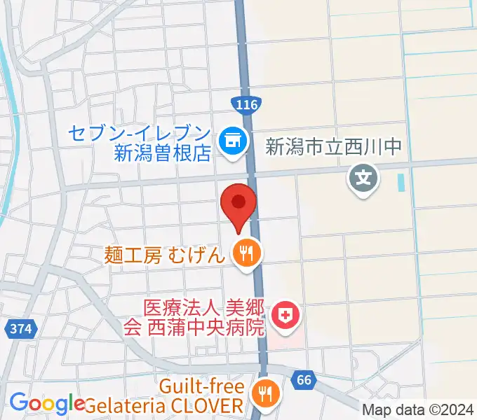 西川多目的ホールの地図