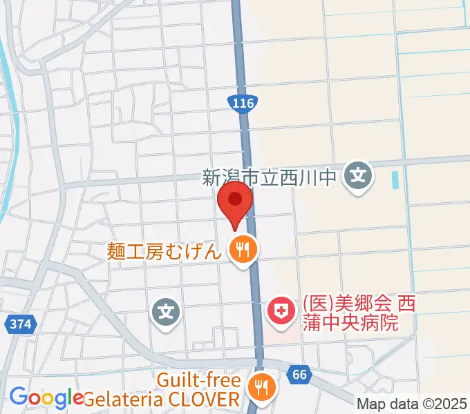 西川多目的ホールの地図