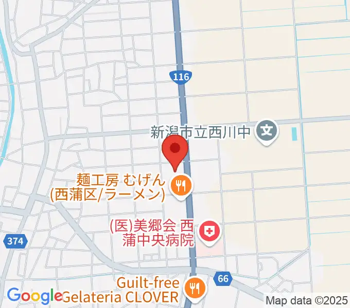 西川多目的ホールの地図