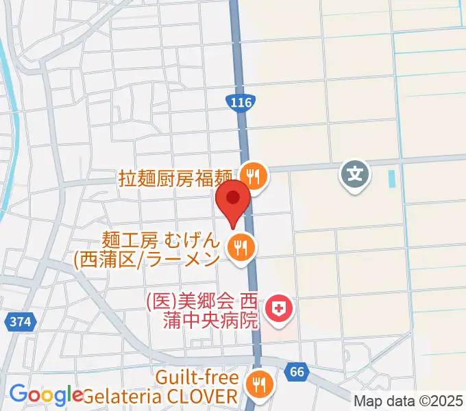 西川多目的ホールの地図