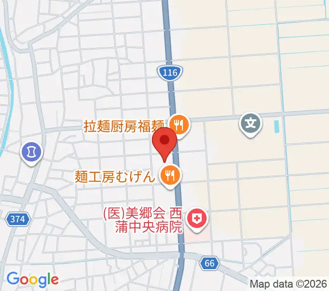 西川多目的ホールの地図