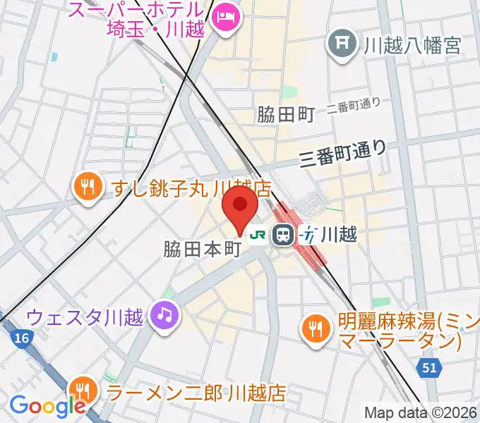 よみうりカルチャー川越の地図
