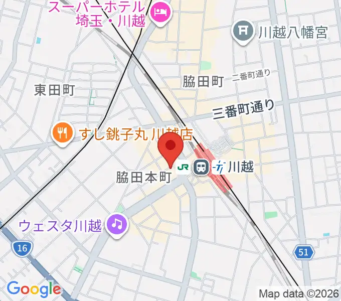 よみうりカルチャー川越の地図
